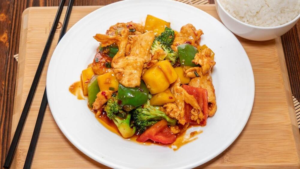 #44. Mango & Chicken Garlic Sauce  [spicy]